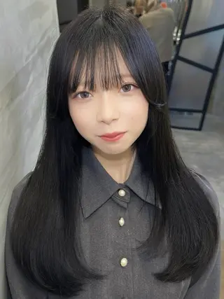 ロング カラー 艶髪/艶カラー/韓国 髪質改善/縮毛矯正のヘアスタイル