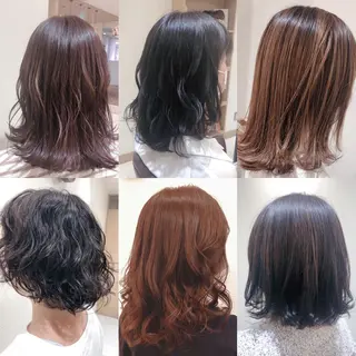 セミロング カラー パーマ トレンド眉🌈✨ megumiのマツエク・マツパデザイン