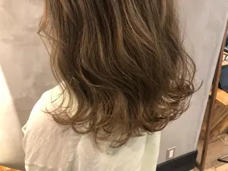 ミディアム カラー パーマ ヘアアレンジ 顔周りcut・ご相談 ＝新宿しずく🇰🇷のヘアスタイル