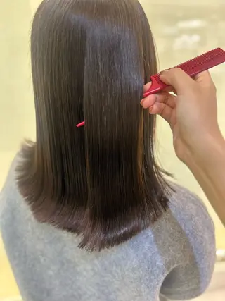 ミディアム パーマ 髪質改善/縮毛矯正 ササキナツミのヘアスタイル