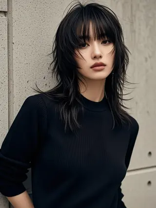 セミロング ウルフカット 811 大阪梅田 ウルフのヘアスタイル