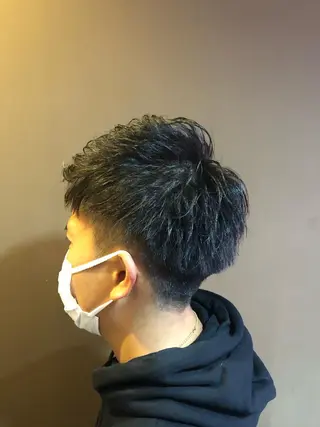 ショート メンズ 髪質改善× ハイライト溝江のヘアスタイル