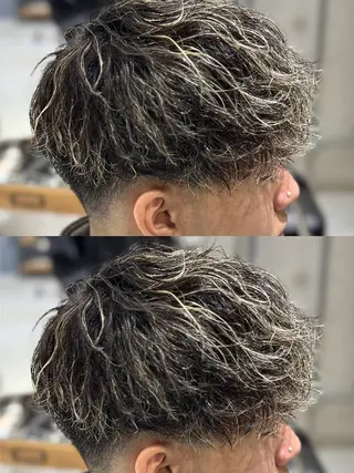 ショート カラー パーマ メンズ MEN'S salon HYPE 三宮メンズカット/眉毛ワックス/【メンズサロン　ハイプサンノミヤ】所属・本日空あり三宮駅1分 メンズサロンハイプのヘアスタイル