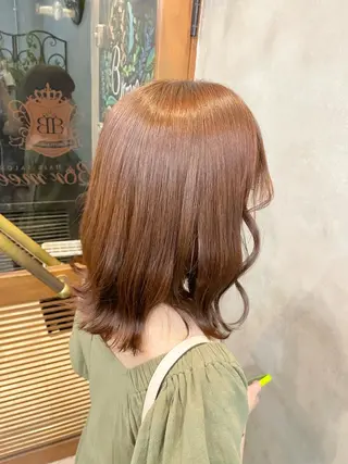 ミディアム カラー ヘアアレンジ 【ピンク/韓国ヘア/ ヘアセット】亜海のヘアスタイル