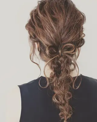 セミロング カラー ヘアアレンジ Mariana/ 鶴原-ハイライトのヘアスタイル