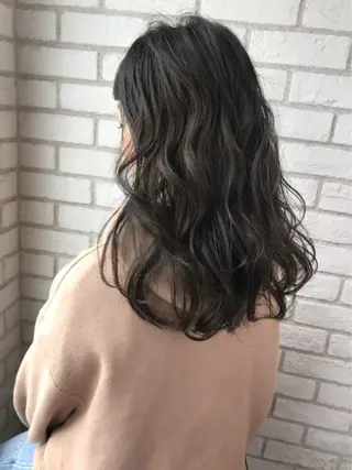 セミロング カラー ヘアアレンジ Aloa透明感ヘア ♡kanami♡のヘアスタイル