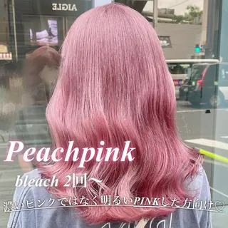 セミロング カラー ガーリー♡女の子っぽ ヘア♡ピンクカラー♡のヘアスタイル