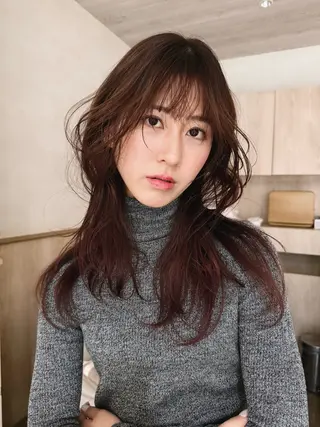 ロング 🧶透明感カラー/ Yuzu/ベージュ♡のヘアスタイル