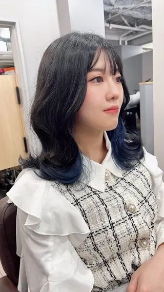 ミディアム 福原 悠介のヘアスタイル