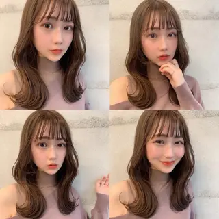 ミディアム カラー 透明感/オリーブ/ グレージュ/YUKAのヘアスタイル