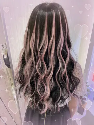 ロング ハイトーン/ エクステのヘアスタイル