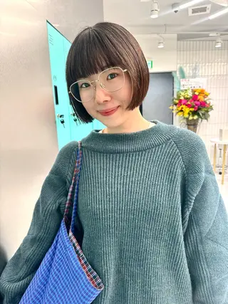 ショート 顔周りカット/透明感 カラー✂️MEIのヘアスタイル