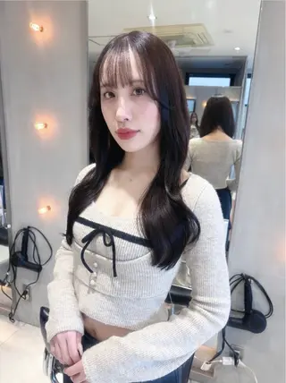 ロング カラー ワンホン/韓国ヘア 🤍amiのヘアスタイル