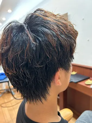 ショート パーマ ルキ🌈ブリーチカラ ー&メンズパーマ🦄のヘアスタイル