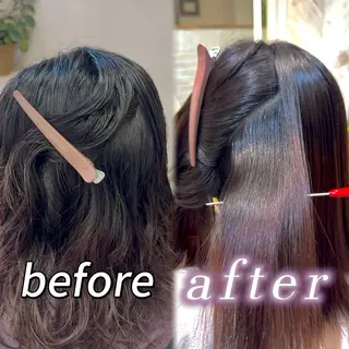 セミロング 横浜｜韓国レイヤー｜ 暖色カラー｜まなとのヘアスタイル