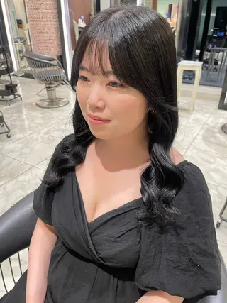 セミロング 韓国風パーマ/ヘア セット/店長みづきのヘアスタイル