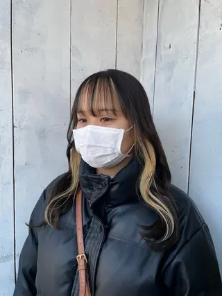 セミロング カラー 透明感カラー☆スパ☆ 石上遥楓のヘアスタイル