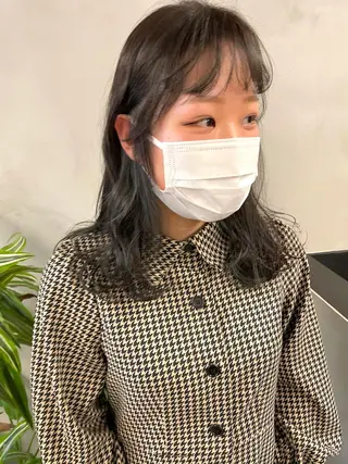 ミディアム カラー パーマ tatsumi/ボブ ウルフ/レイヤーのヘアスタイル