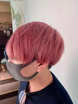 ショート ブリーチ毛に縮毛矯正 ✨カラー✨山田 正幸のヘアスタイル