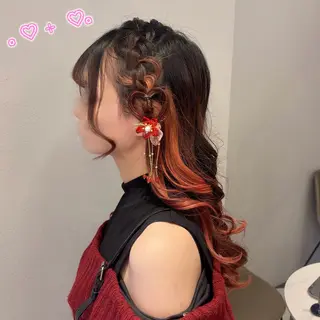 ヘアアレンジ 顔周り/ガーリー /ヘアメ/あつはのヘアスタイル