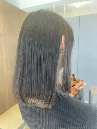 セミロング カラー 【髪質改善】【美髪】 【ツヤ髪】ほしのちりのヘアスタイル