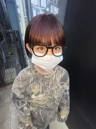 ショート カラー スパイラルパーマ 🌐hina⭐️のヘアスタイル