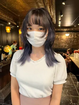 ミディアム カラー haco＋所属・圧倒的デザイン力 店長🎨RENAのヘアスタイル