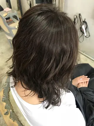 セミロング カラー パーマ ヘアアレンジ 山崎 澪 レイヤーカット/大宮のヘアスタイル