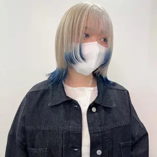 ショート カラー パーマ ヘアアレンジ メンズ キッズ ネイル マツエク・マツパ アイブロウ 🧨ブリーチー×ボブ レイヤー💎じゅえるのヘアスタイル