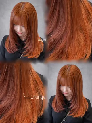 セミロング 💞暖色艶カラー/ ホウツキカナ🍒のヘアスタイル