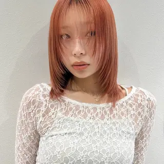 ミディアム カラー 🍊暖色×顔周り 🍊cocoroのヘアスタイル