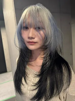 ロング カラー だいち/ハイトーン/ デザインカラーのヘアスタイル