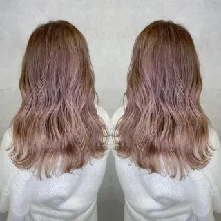 セミロング カラー RIENS♡xrea 山本優舞のヘアスタイル