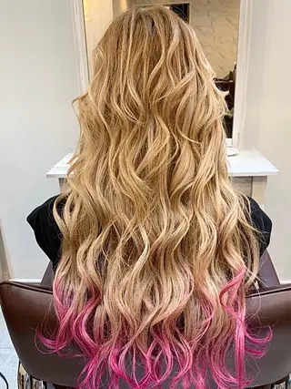 ロング カラー パーマ ヘアアレンジ Device ディバイスのヘアスタイル