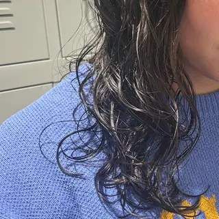 セミロング パーマ 髪質改善ストレート /暖色カラー🎀🪞のヘアスタイル