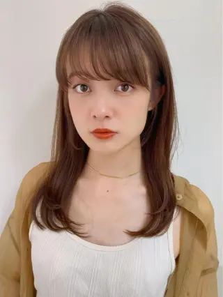 セミロング カラー 🪭risa 暖色/レイヤー🪭のヘアスタイル