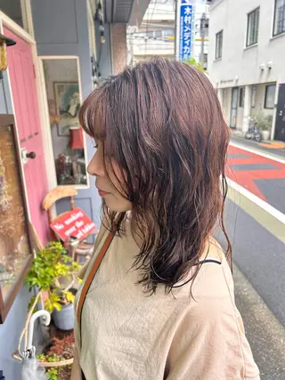 ミディアム パーマ 清水千優/パーマ/透 明感カラー/メンズのヘアスタイル