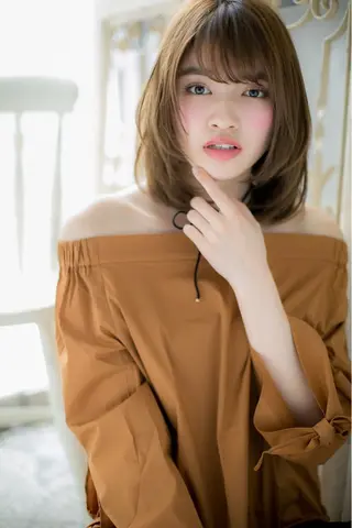 ミディアム 縮毛矯正×髪質改善 カラー×クロスパーマのヘアスタイル