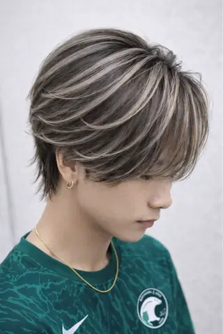 ショート カラー ヘアアレンジ メンズ ブリーチパーマ職人 Coshoのヘアスタイル