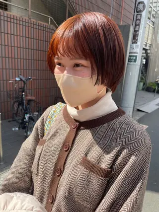 ショート カラー パーマ ヘアアレンジ 髪質改善カラー&TR 縮毛矯正/弱酸性矯正のヘアスタイル