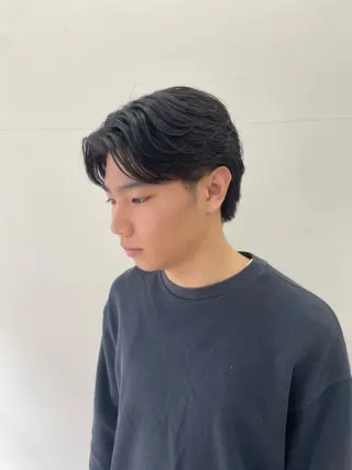 メンズ 慎太朗/パーマ/ボブ /センターパートのヘアスタイル