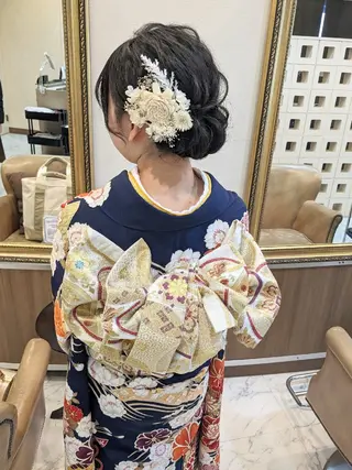 ロング ヘアアレンジ bright所属・miku ヘアセット/着付けのヘアスタイル