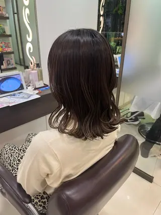 ミディアム ぷつっとボブ/ちゅる ピンク/mika☆のヘアスタイル