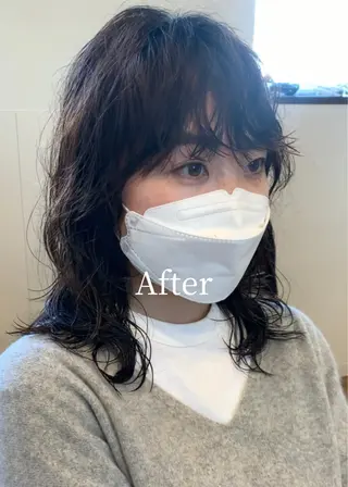 ミディアム 古沢 新のヘアスタイル