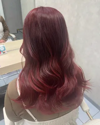 ロング カラー 韓国レイヤーカット/ くすみカラー/モモのヘアスタイル