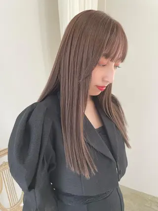 ロング カラー ミルクティーベージュ ❤︎レイヤー　MIAのヘアスタイル