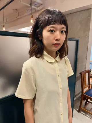 ミディアム 暖色/パーマ 🌼クニトウメイのヘアスタイル