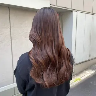 セミロング カラー 大人っぽ♡上品な暖色 ♡ブリーチなし♡のヘアスタイル