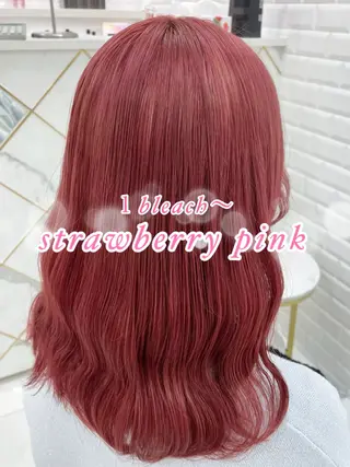 セミロング カラー ヘアアレンジ ガーリーカラー🩷 ユウ🍓💞のヘアスタイル