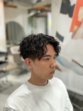 パーマ メンズ メンズパーマ特化/波 巻きツイスパ 長町至のヘアスタイル